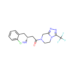 N[C@@H](CC(=O)N1CCn2c(nnc2C(F)(F)F)C1)Cc1ccccc1Cl ZINC000028820799