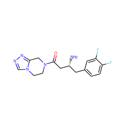 N[C@@H](CC(=O)N1CCn2cnnc2C1)Cc1ccc(F)c(F)c1 ZINC000013607023