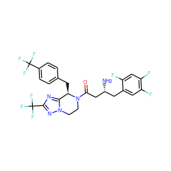 N[C@@H](CC(=O)N1CCn2nc(C(F)(F)F)nc2[C@H]1Cc1ccc(C(F)(F)F)cc1)Cc1cc(F)c(F)cc1F ZINC000036311000