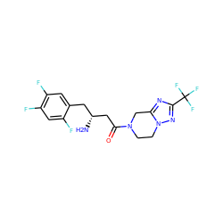 N[C@@H](CC(=O)N1CCn2nc(C(F)(F)F)nc2C1)Cc1cc(F)c(F)cc1F ZINC000013982513