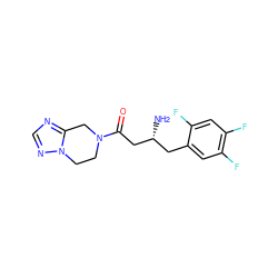 N[C@@H](CC(=O)N1CCn2ncnc2C1)Cc1cc(F)c(F)cc1F ZINC000028958774