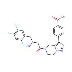 N[C@@H](CC(=O)N1CCn2nnc(-c3ccc(C(=O)O)cc3)c2C1)Cc1cc(F)c(F)cc1F ZINC000066076767