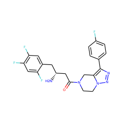 N[C@@H](CC(=O)N1CCn2nnc(-c3ccc(F)cc3)c2C1)Cc1cc(F)c(F)cc1F ZINC000066073781