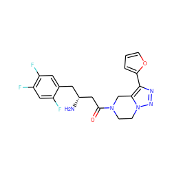 N[C@@H](CC(=O)N1CCn2nnc(-c3ccco3)c2C1)Cc1cc(F)c(F)cc1F ZINC000066077362