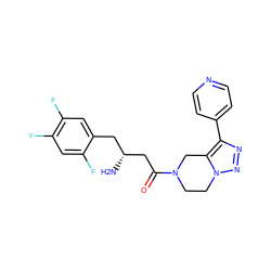 N[C@@H](CC(=O)N1CCn2nnc(-c3ccncc3)c2C1)Cc1cc(F)c(F)cc1F ZINC000066077357