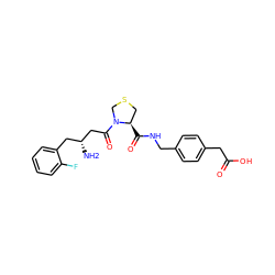 N[C@@H](CC(=O)N1CSC[C@H]1C(=O)NCc1ccc(CC(=O)O)cc1)Cc1ccccc1F ZINC000014958951