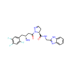 N[C@@H](CC(=O)N1N=CC[C@H]1C(=O)NCc1nc2ccccc2[nH]1)Cc1cc(F)c(F)cc1F ZINC000040867080