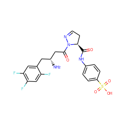 N[C@@H](CC(=O)N1N=CC[C@H]1C(=O)Nc1ccc(S(=O)(=O)O)cc1)Cc1cc(F)c(F)cc1F ZINC000040406006