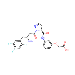 N[C@@H](CC(=O)N1N=CC[C@H]1C(=O)Nc1cccc(OCC(=O)O)c1)Cc1cc(F)c(F)cc1F ZINC000045497836