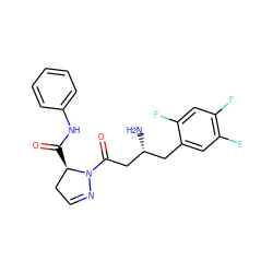 N[C@@H](CC(=O)N1N=CC[C@H]1C(=O)Nc1ccccc1)Cc1cc(F)c(F)cc1F ZINC000040862736