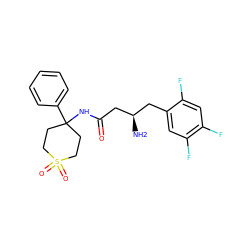 N[C@@H](CC(=O)NC1(c2ccccc2)CCS(=O)(=O)CC1)Cc1cc(F)c(F)cc1F ZINC000095562576