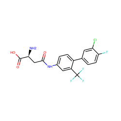 N[C@@H](CC(=O)Nc1ccc(-c2ccc(F)c(Cl)c2)c(C(F)(F)F)c1)C(=O)O ZINC000028528162