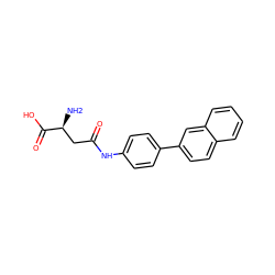 N[C@@H](CC(=O)Nc1ccc(-c2ccc3ccccc3c2)cc1)C(=O)O ZINC000028529034