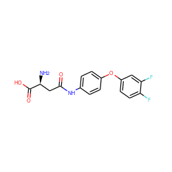 N[C@@H](CC(=O)Nc1ccc(Oc2ccc(F)c(F)c2)cc1)C(=O)O ZINC000028527788