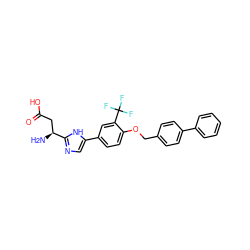 N[C@@H](CC(=O)O)c1ncc(-c2ccc(OCc3ccc(-c4ccccc4)cc3)c(C(F)(F)F)c2)[nH]1 ZINC000095596110