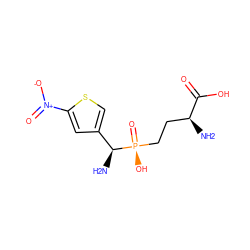 N[C@@H](CC[P@](=O)(O)[C@@H](N)c1csc([N+](=O)[O-])c1)C(=O)O ZINC001772615520