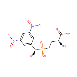 N[C@@H](CC[P@](=O)(O)[C@@H](O)c1cc([N+](=O)[O-])cc([N+](=O)[O-])c1)C(=O)O ZINC000147687347