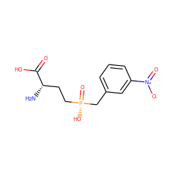 N[C@@H](CC[P@](=O)(O)Cc1cccc([N+](=O)[O-])c1)C(=O)O ZINC000149443172