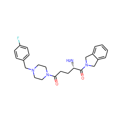 N[C@@H](CCC(=O)N1CCN(Cc2ccc(F)cc2)CC1)C(=O)N1Cc2ccccc2C1 ZINC000072107143