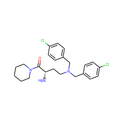 N[C@@H](CCN(Cc1ccc(Cl)cc1)Cc1ccc(Cl)cc1)C(=O)N1CCCCC1 ZINC000013561246