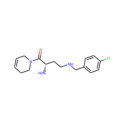 N[C@@H](CCNCc1ccc(Cl)cc1)C(=O)N1CC=CCC1 ZINC000013561269