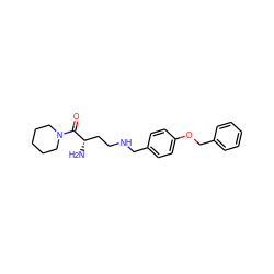 N[C@@H](CCNCc1ccc(OCc2ccccc2)cc1)C(=O)N1CCCCC1 ZINC000013561230