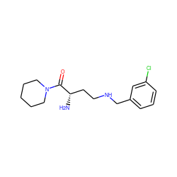 N[C@@H](CCNCc1cccc(Cl)c1)C(=O)N1CCCCC1 ZINC000013561227