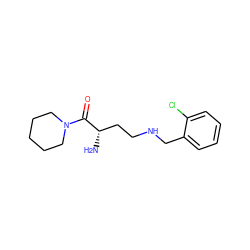 N[C@@H](CCNCc1ccccc1Cl)C(=O)N1CCCCC1 ZINC000013561226