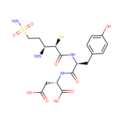 N[C@@H](CCS(N)(=O)=O)[C@@H](S)C(=O)N[C@@H](Cc1ccc(O)cc1)C(=O)N[C@@H](CC(=O)O)C(=O)O ZINC000013531823