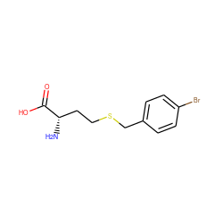 N[C@@H](CCSCc1ccc(Br)cc1)C(=O)O ZINC000028570383