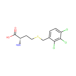 N[C@@H](CCSCc1ccc(Cl)c(Cl)c1Cl)C(=O)O ZINC000028570307