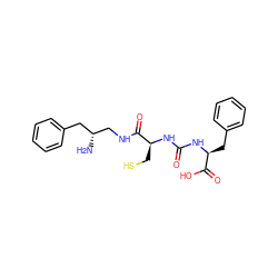 N[C@@H](CNC(=O)[C@H](CS)NC(=O)N[C@@H](Cc1ccccc1)C(=O)O)Cc1ccccc1 ZINC000040898200