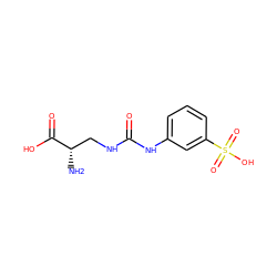 N[C@@H](CNC(=O)Nc1cccc(S(=O)(=O)O)c1)C(=O)O ZINC000224463454