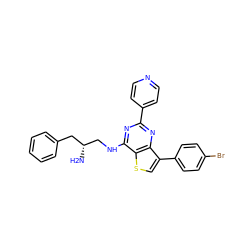 N[C@@H](CNc1nc(-c2ccncc2)nc2c(-c3ccc(Br)cc3)csc12)Cc1ccccc1 ZINC000223660355