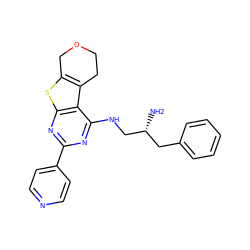 N[C@@H](CNc1nc(-c2ccncc2)nc2sc3c(c12)CCOC3)Cc1ccccc1 ZINC000223659614