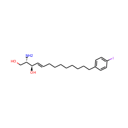 N[C@@H](CO)[C@H](O)/C=C/CCCCCCCCc1ccc(I)cc1 ZINC000043063816