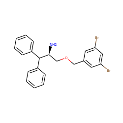 N[C@@H](COCc1cc(Br)cc(Br)c1)C(c1ccccc1)c1ccccc1 ZINC000029555691