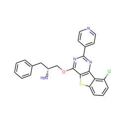 N[C@@H](COc1nc(-c2ccncc2)nc2c1sc1cccc(Cl)c12)Cc1ccccc1 ZINC000223677731