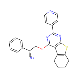 N[C@@H](COc1nc(-c2ccncc2)nc2sc3c(c12)CCCC3)c1ccccc1 ZINC000223659949