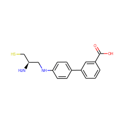 N[C@@H](CS)CNc1ccc(-c2cccc(C(=O)O)c2)cc1 ZINC000013471827