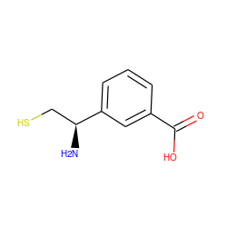 N[C@@H](CS)c1cccc(C(=O)O)c1 ZINC000013736508