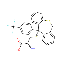 N[C@@H](CS[C@@]1(c2ccc(C(F)(F)F)cc2)c2ccccc2CSc2ccccc21)C(=O)O ZINC000205127331