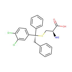 N[C@@H](CS[C@](Cc1ccccc1)(c1ccccc1)c1ccc(Cl)c(Cl)c1)C(=O)O ZINC000084706039