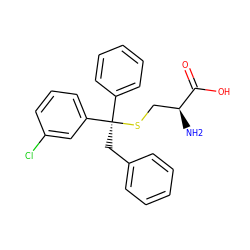 N[C@@H](CS[C@](Cc1ccccc1)(c1ccccc1)c1cccc(Cl)c1)C(=O)O ZINC000084705827