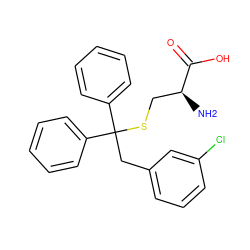 N[C@@H](CSC(Cc1cccc(Cl)c1)(c1ccccc1)c1ccccc1)C(=O)O ZINC000084710684