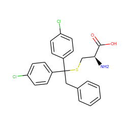 N[C@@H](CSC(Cc1ccccc1)(c1ccc(Cl)cc1)c1ccc(Cl)cc1)C(=O)O ZINC000084710604