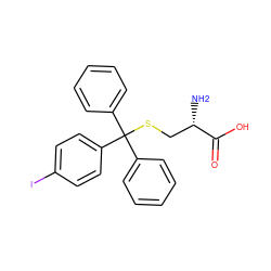 N[C@@H](CSC(c1ccccc1)(c1ccccc1)c1ccc(I)cc1)C(=O)O ZINC000066124288