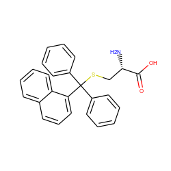 N[C@@H](CSC(c1ccccc1)(c1ccccc1)c1cccc2ccccc12)C(=O)O ZINC000008638136