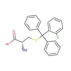 N[C@@H](CSC(c1ccccc1)(c1ccccc1)c1ccccc1Cl)C(=O)O ZINC000084617430