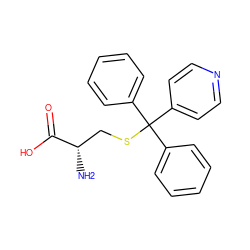 N[C@@H](CSC(c1ccccc1)(c1ccccc1)c1ccncc1)C(=O)O ZINC000084709876